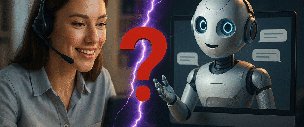 Chatbot de IA vs. agente de atención al cliente humano