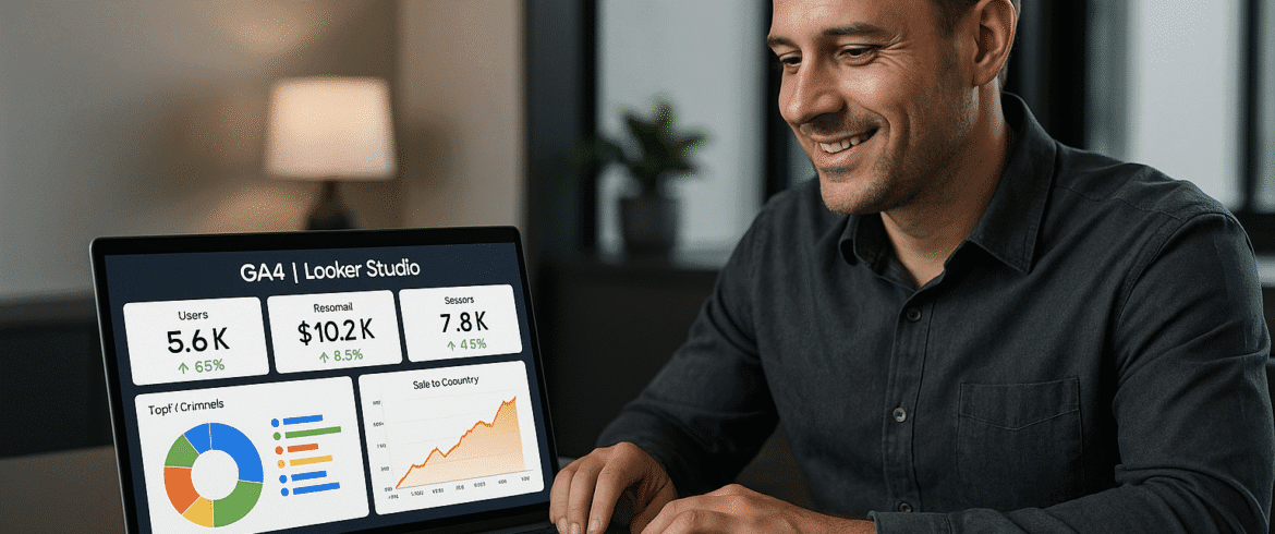 GA4 + Looker Studio mini-dashboard forgalom- és konverzió-trendek vizualizálására